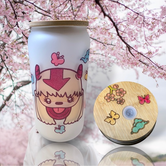 Cute 16oz Appa, flying bison, icons glass beer can either frosted or Clear. - Picture 3 of 11